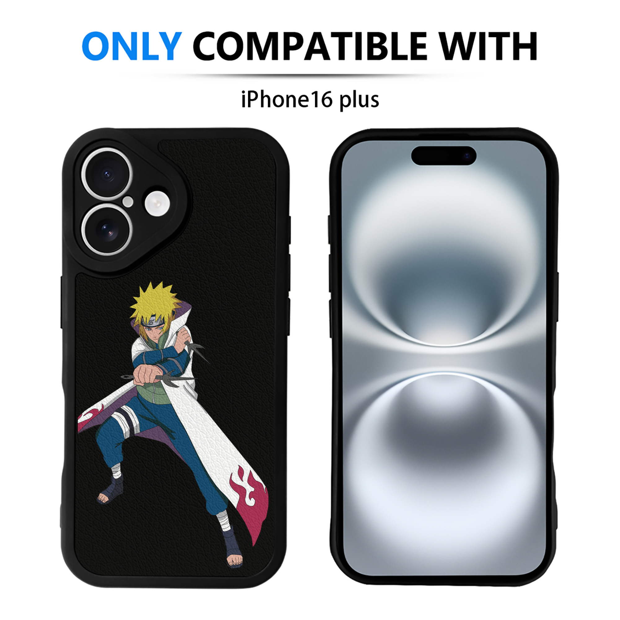（画像用） NARUTO -ナルト- 波風 ミナト Namikaze Minato 【iPhone 16シリーズ対応】シリコンスマホケース（レザー調） 材質：シリコン